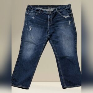 Silver Suki Capri Dark Wash Jeans Plus Size 20